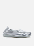 PAZZION, Alexi Crystal Embellished Moccasins, Silver