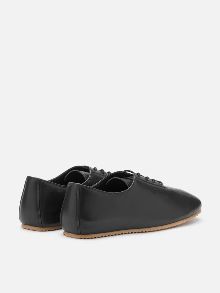 PAZZION, Arden Classic Lace-Up Flats, Black
