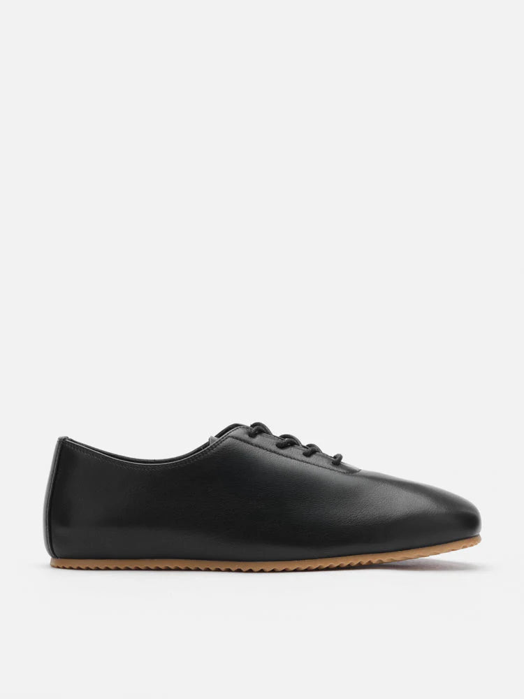 PAZZION, Arden Classic Lace-Up Flats, Black