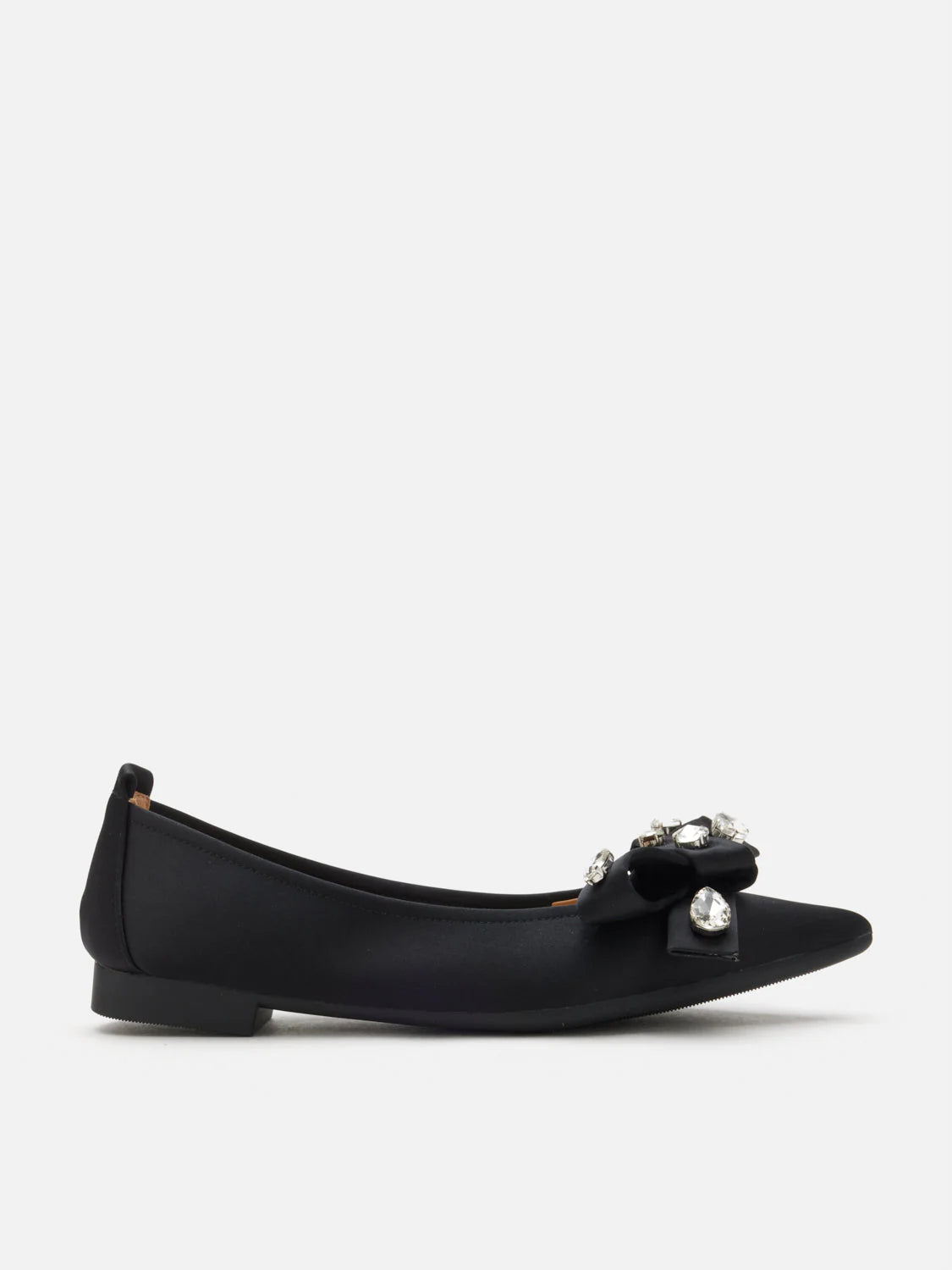 PAZZION, Carine Diamante Embellished Silk Flats, Black