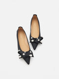 PAZZION, Carine Diamante Embellished Silk Flats, Black