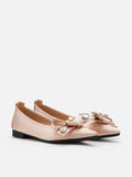Carine Diamante Embellished Silk Flats