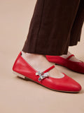 PAZZION, Cheryl Charm Mary Janes, Red