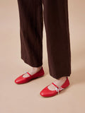 PAZZION, Cheryl Charm Mary Janes, Red