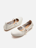 PAZZION, Cheryl Charm Mary Janes, White