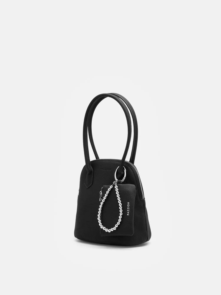PAZZION, Clara Rounded Top Handle Bag, Black
