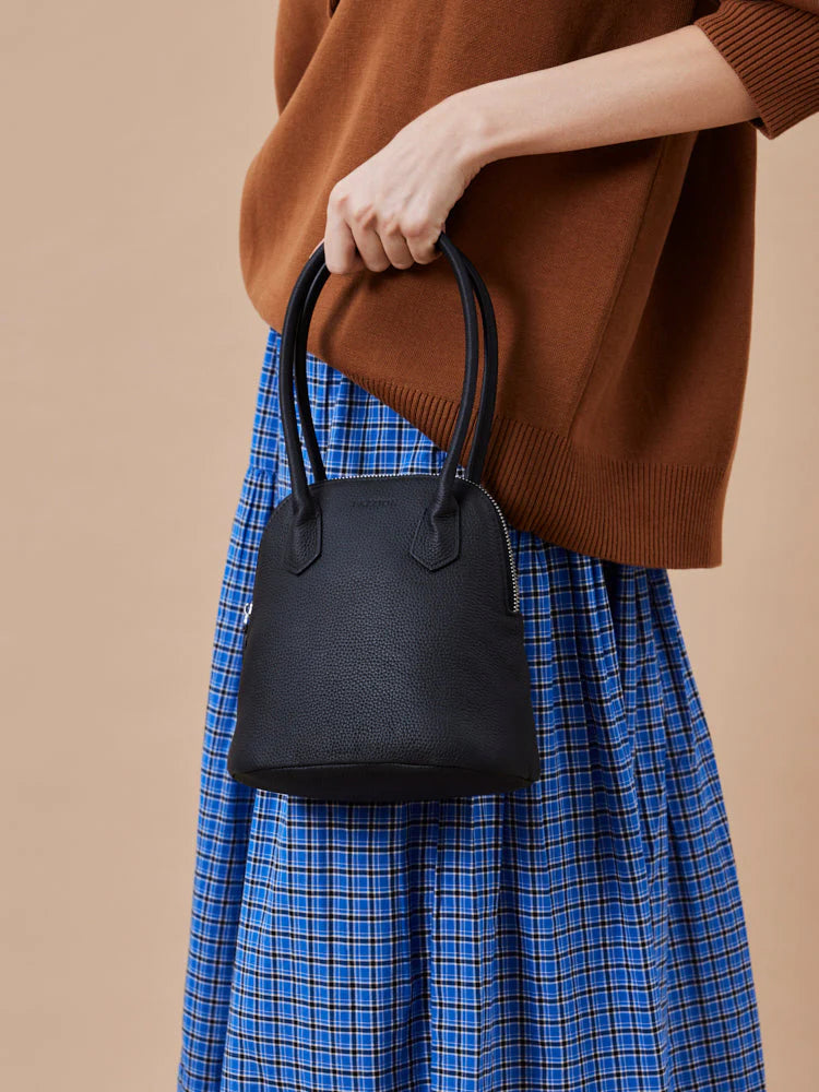 PAZZION, Clara Rounded Top Handle Bag, Black