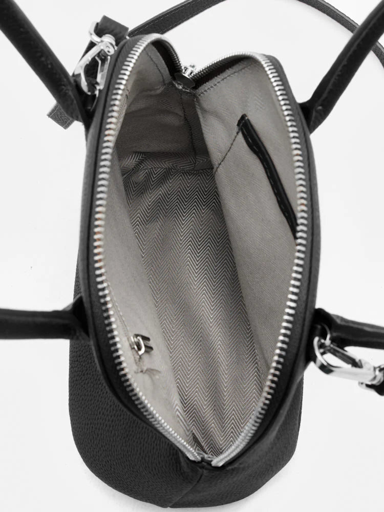 PAZZION, Clara Rounded Top Handle Bag, Black