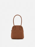 PAZZION, Clara Rounded Top Handle Bag, Brown