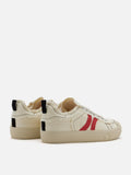 PAZZION, Claudi Asymmetric Stripe Frayed Sneakers, Beige