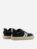 PAZZION, Claudi Asymmetric Stripe Frayed Sneakers, Black