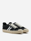 PAZZION, Claudi Asymmetric Stripe Frayed Sneakers, Black