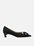 PAZZION, Coco Embellished Bow Heels, Black
