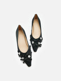 PAZZION, Coco Embellished Bow Heels, Black