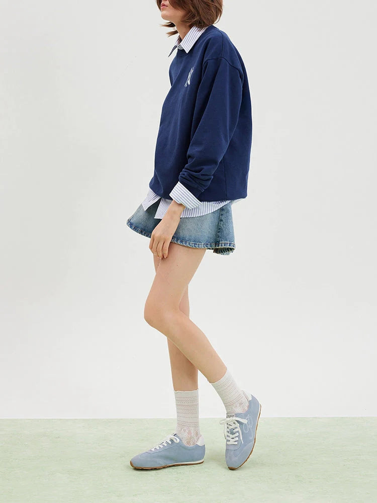 PAZZION, Daphne Suede Sneakers, Blue