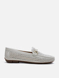 PAZZION, Haider Woven Perforated Loafers, Beige