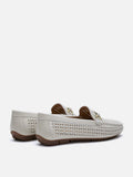 PAZZION, Haider Woven Perforated Loafers, Beige