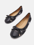 PAZZION, Heather Crystal-Embellished Bow Ballet Flats, Black