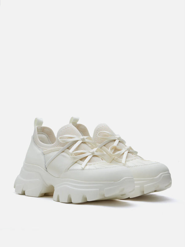 PAZZION, Imogen Bow Sneakers, Beige