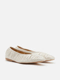 PAZZION, Isabella Gathered Ruched Flats, Beige