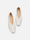PAZZION, Isabella Gathered Ruched Flats, Beige