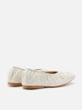 PAZZION, Isabella Gathered Ruched Flats, Beige