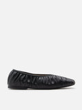 PAZZION, Isabella Gathered Ruched Flats, Black