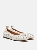 PAZZION, Levante Gem Embelished Flats, Beige