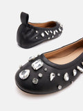 PAZZION, Levante Gem Embelished Flats, Black