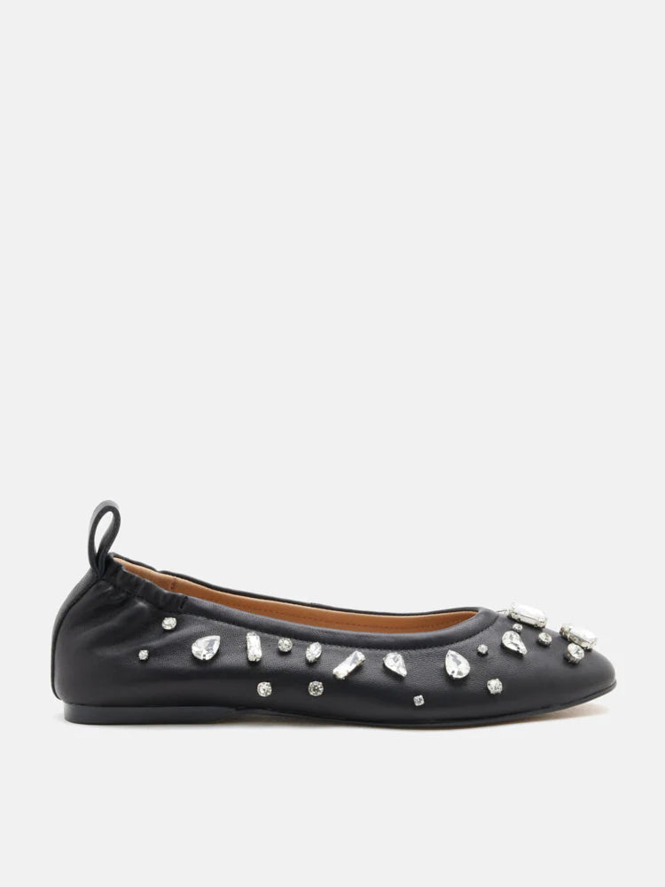 PAZZION, Levante Gem Embelished Flats, Black