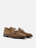 Lilibet Suede Metal-Buckle Loafers