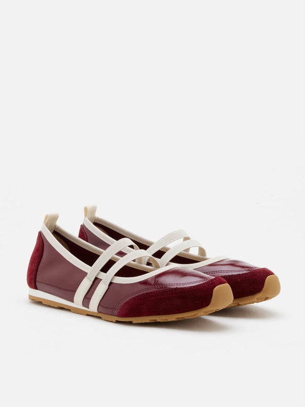 PAZZION, Liravelle Double-Strap Suede Mary Janes, Wine