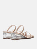 PAZZION, Lola Crystal Strap Wedges, Champagne