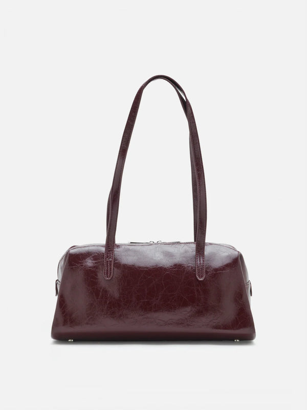 PAZZION, Louella Crinkled Elongated Handle Bag, Wine