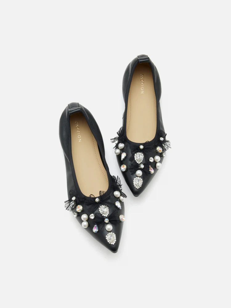 Alasdair Embellished Pointed Toe Flats