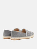 PAZZION, Maggie Monogram Frayed Espadrilles, Grey