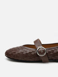 PAZZION, Marin Woven Mary Jane Flats, Brown