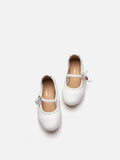 PAZZION, Mini Cheryl Charm Mary Janes, White