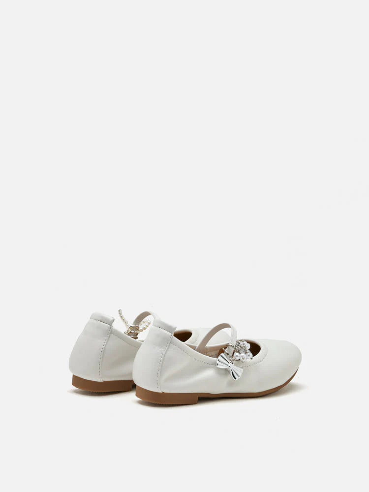 PAZZION, Mini Cheryl Charm Mary Janes, White