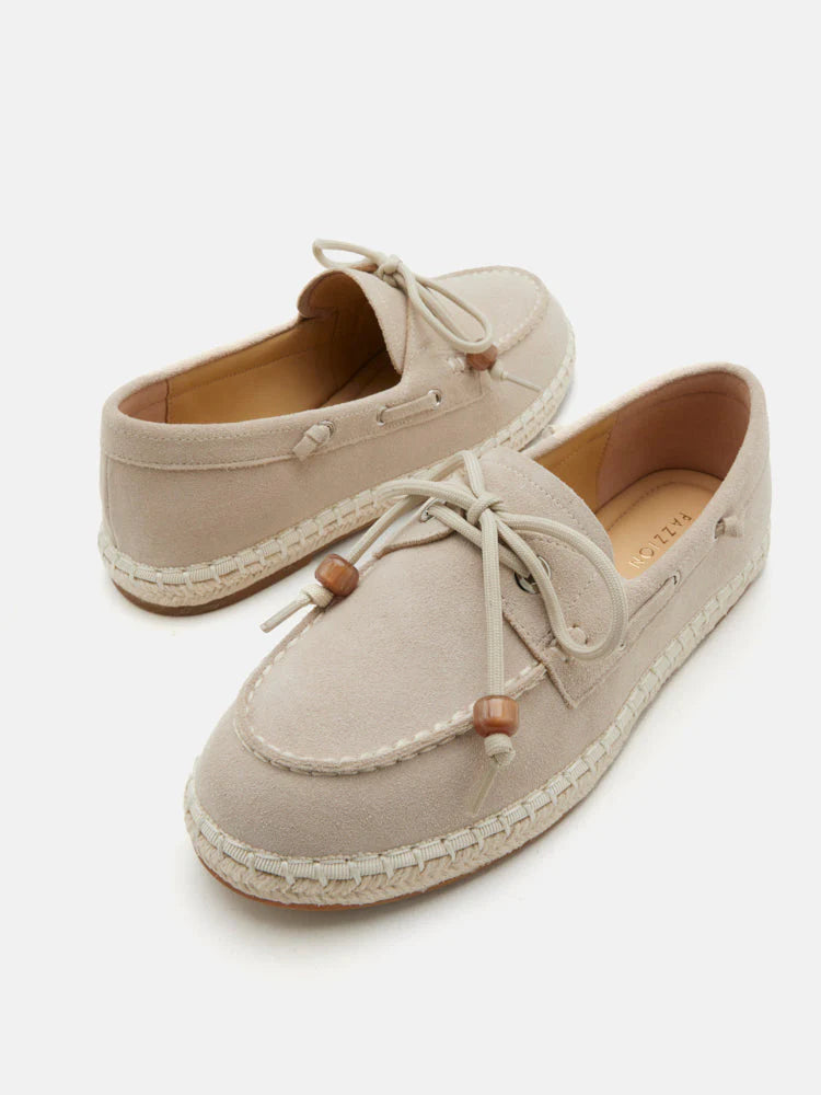 PAZZION, Misha Suede Espadrille Loafers, Beige