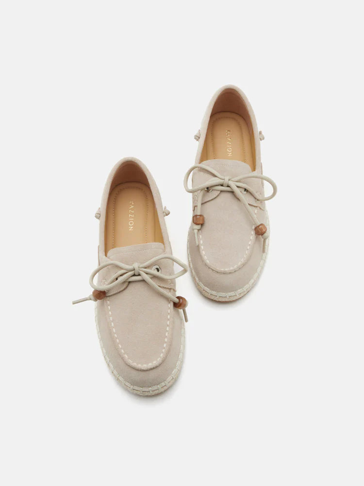 PAZZION, Misha Suede Espadrille Loafers, Beige