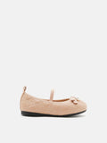 PAZZION, Olivia Quilted Pearl Bow Flats, Pink