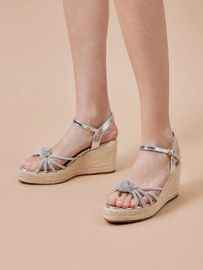 PAZZION, Olivier Crystal-Knot Wedges, Silver