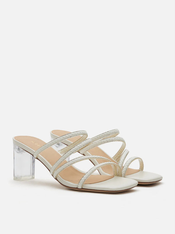 PAZZION, Phillis Braided Strap Sandal Heels, Beige