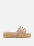 PAZZION, Poppy Studded Wedges, Pink
