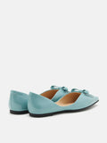 PAZZION, Rosalind Bow-Detailed Patent Leather Flats, Blue