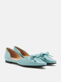 PAZZION, Rosalind Bow-Detailed Patent Leather Flats, Blue