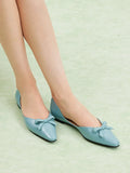 PAZZION, Rosalind Bow-Detailed Patent Leather Flats, Blue