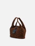 Sable Suede Leopard-Print Bag
