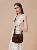 PAZZION, Sable Suede Leopard-Print Bag, Brown